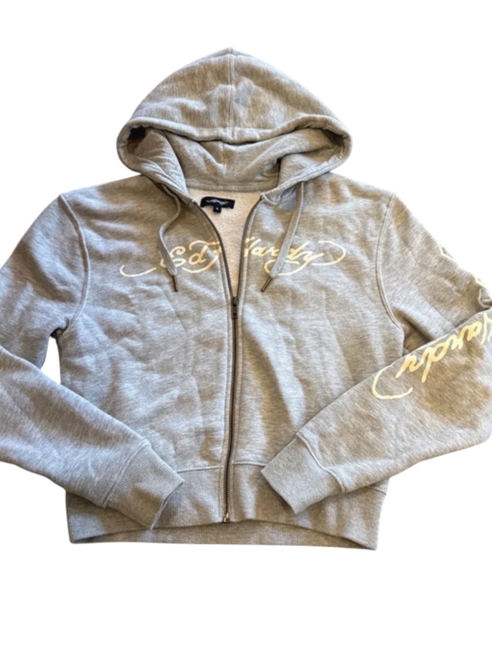 Women ed hardy hooded full zip jacket size small